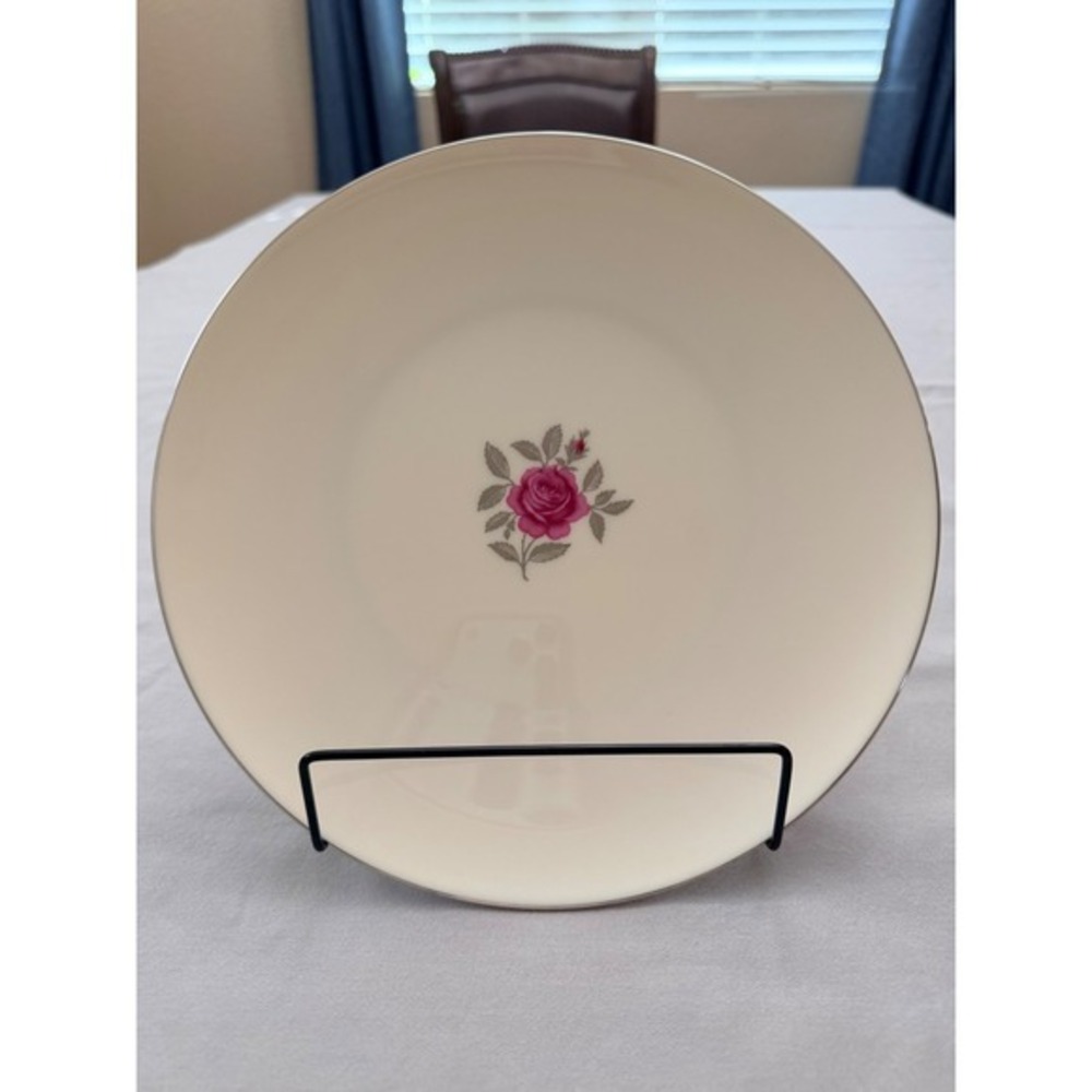 Lenox Ballad 5 Piece Place Setting Pink Rose Platinum Trim China E538 USA